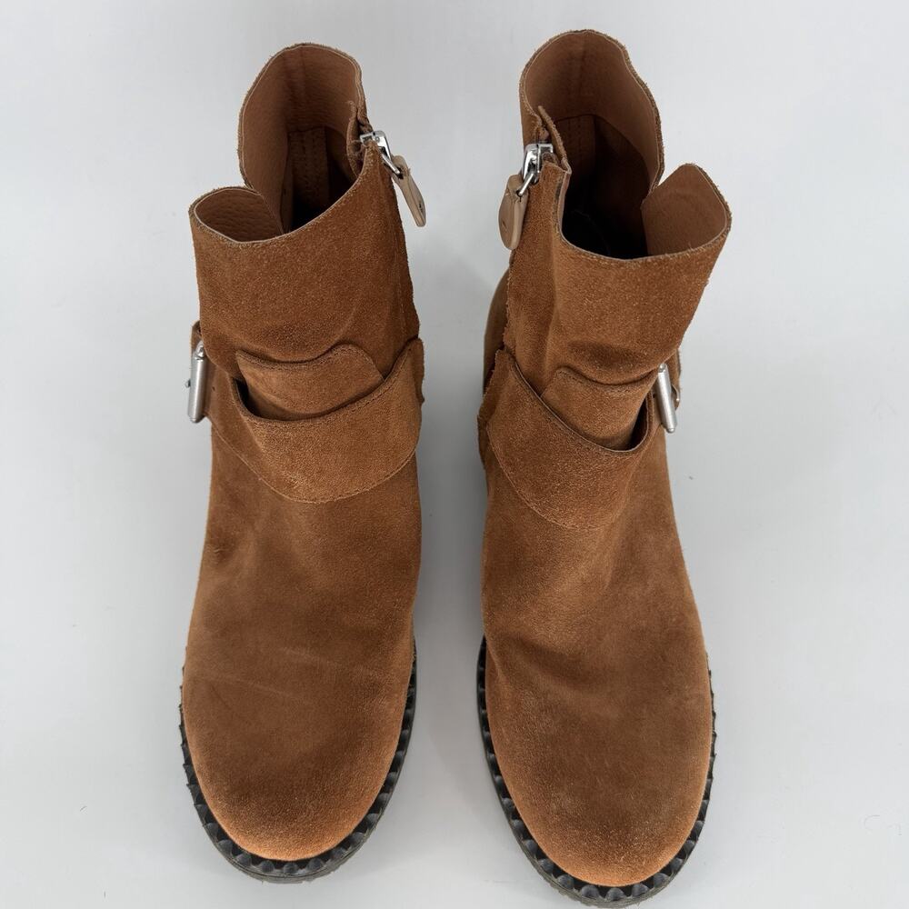 Gentle Souls by Kenneth Cole Boots Womens 10 Best Slit Ankle Booties Brown Suede - Picture 5 of 10